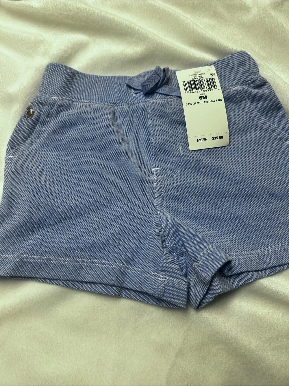 Ralph Lauren Baby Knit Shorts in Light Blue Sz 6 months NWT